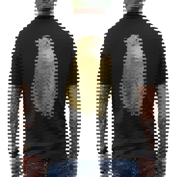 Meme Yellow Cat leep Internetiral メンズTシャツ バックプリント