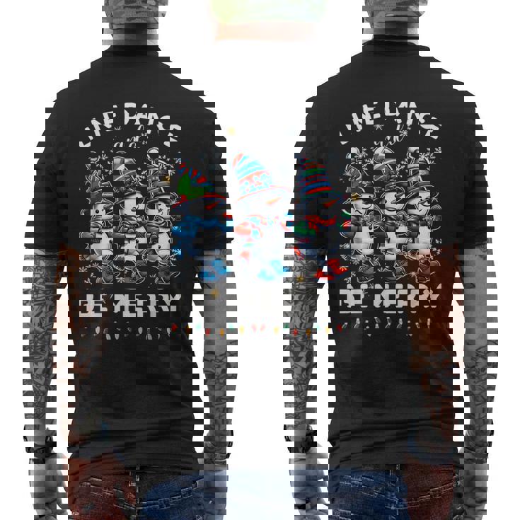 Be Merrynowman Line Dance クリスマス 面白い ホリデーダンス メンズTシャツ バックプリント