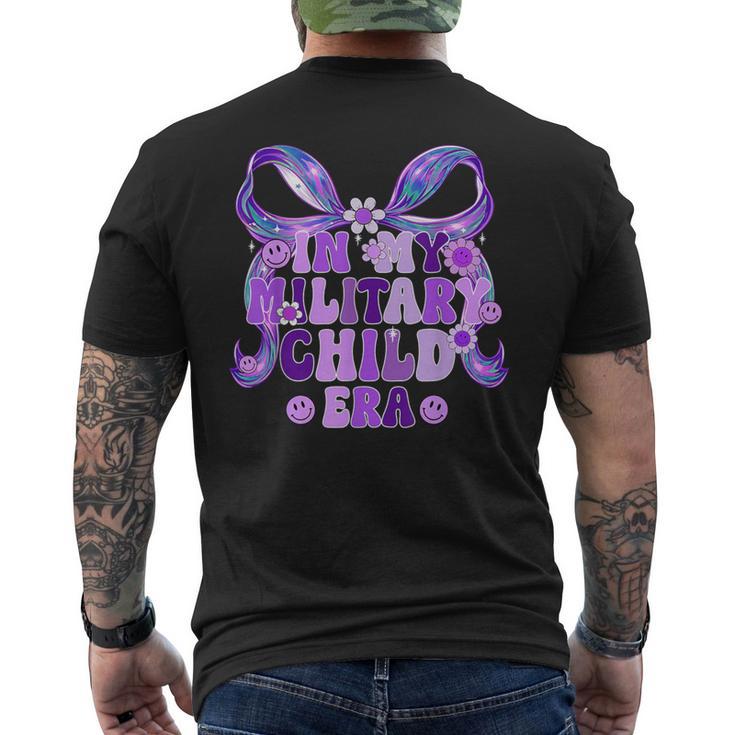 In My Military Child Era Coquette Bow Purple Up For Military Men's T-shirt Back Print
