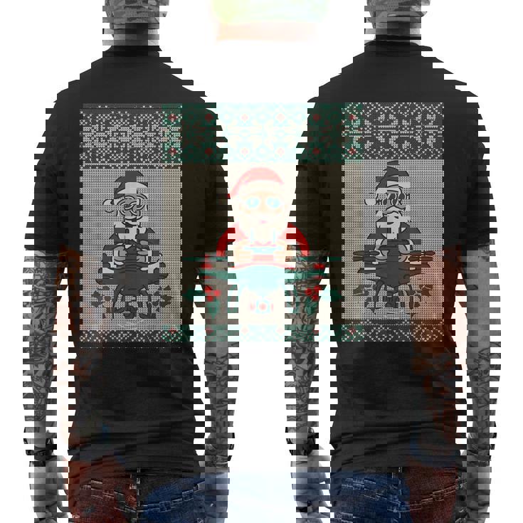 Modern Santa Drone Pilot Ugly Christmas Sweat Men's Back Print T-Shirt