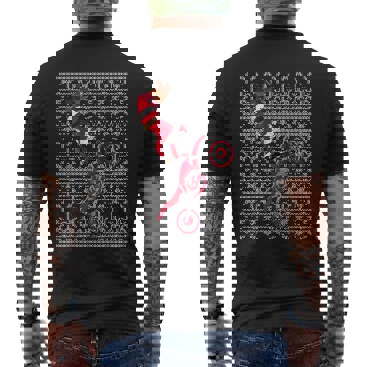 Motocross Santa Claus Dirt Bike Freestyle Ugly Christmas Men's Back Print T-Shirt