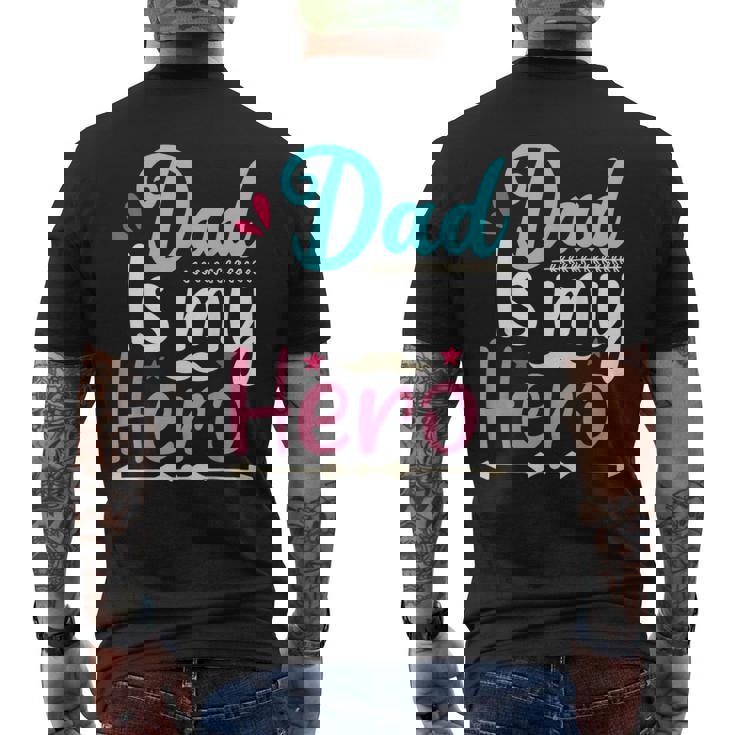 My Dad Is My Hero ギフト 父の日 クール キッズ シャツ メンズ レディース メンズTシャツ バックプリント