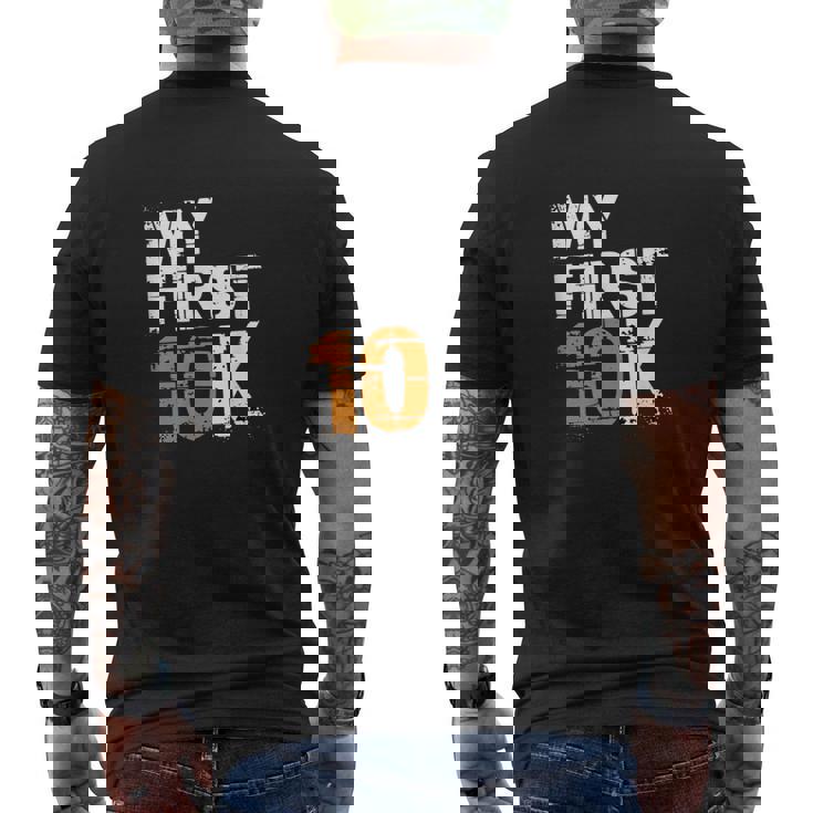 My First 10K 初心者達成マラソン メンズTシャツ バックプリント