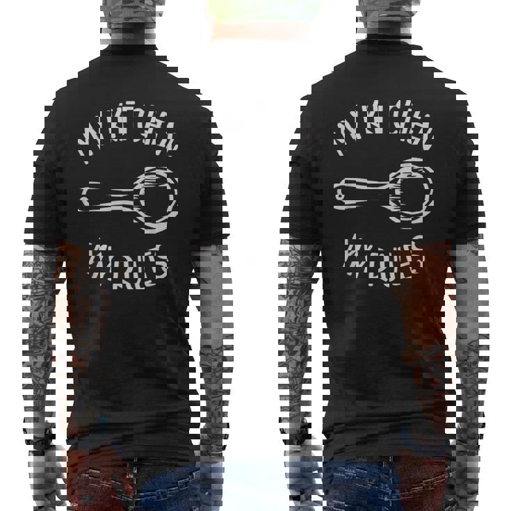 My Kitchen My Rules Foodie Chef Cookギフト メンズ レディース キッズ メンズTシャツ バックプリント