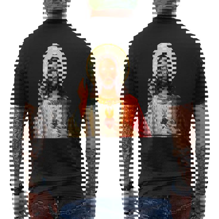 Myuperhero Is Jesus、Faith Love Godシャツ メンズTシャツ バックプリント