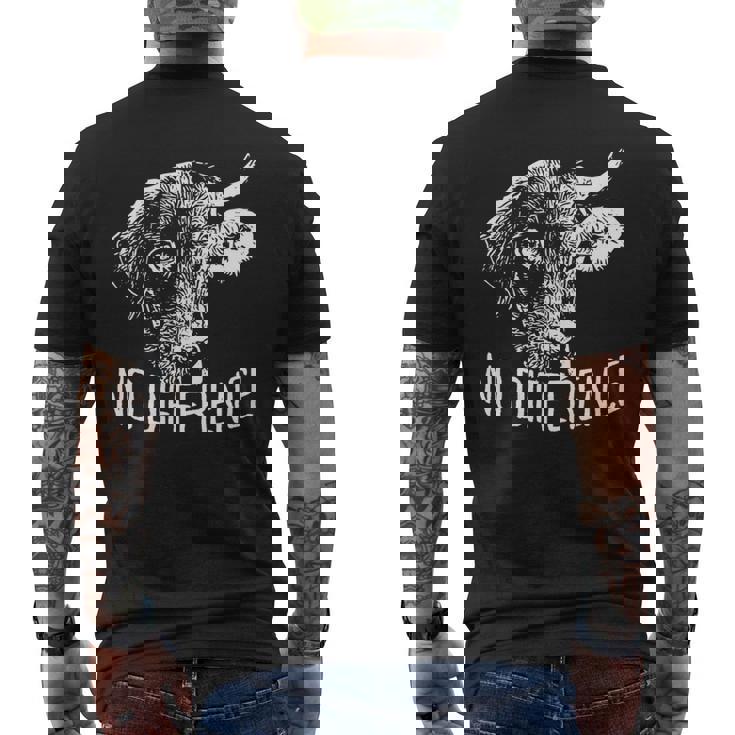 No Difference ワンライフ 違いはありません ベジタリアン 動物愛好家 ビーガン 長袖tシャツ メンズTシャツ バックプリント