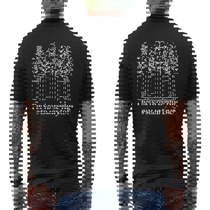 No Such Thing As Too Many Books Nerd Lover Librarian Worm Men's Back Print T-Shirt