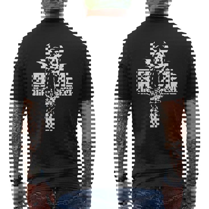 Nog-T-0004-悪魔-黒 メンズTシャツ バックプリント