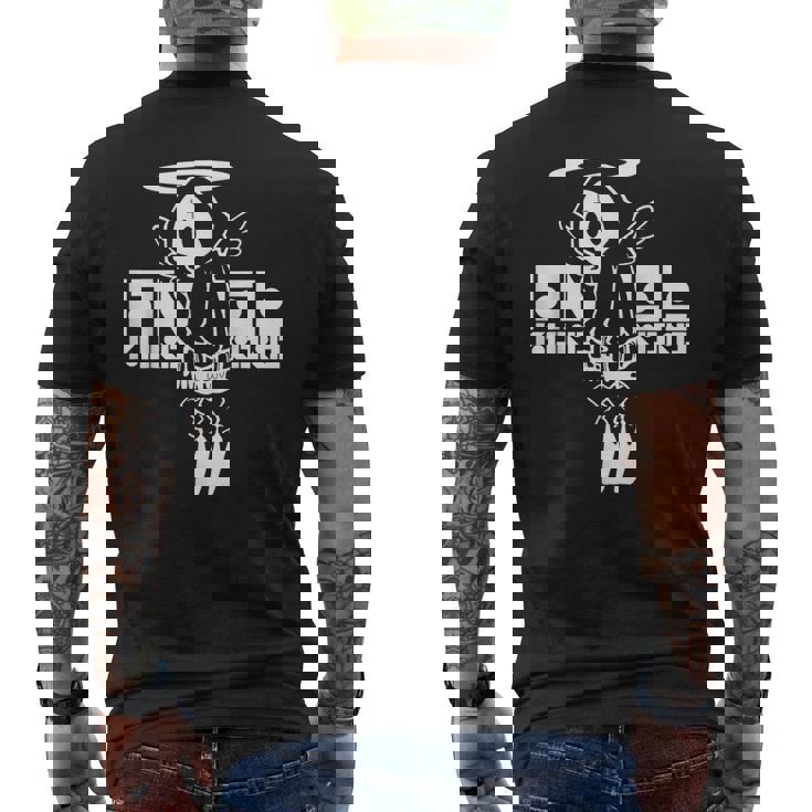 Nog-T-0012-天使-黒 メンズTシャツ バックプリント