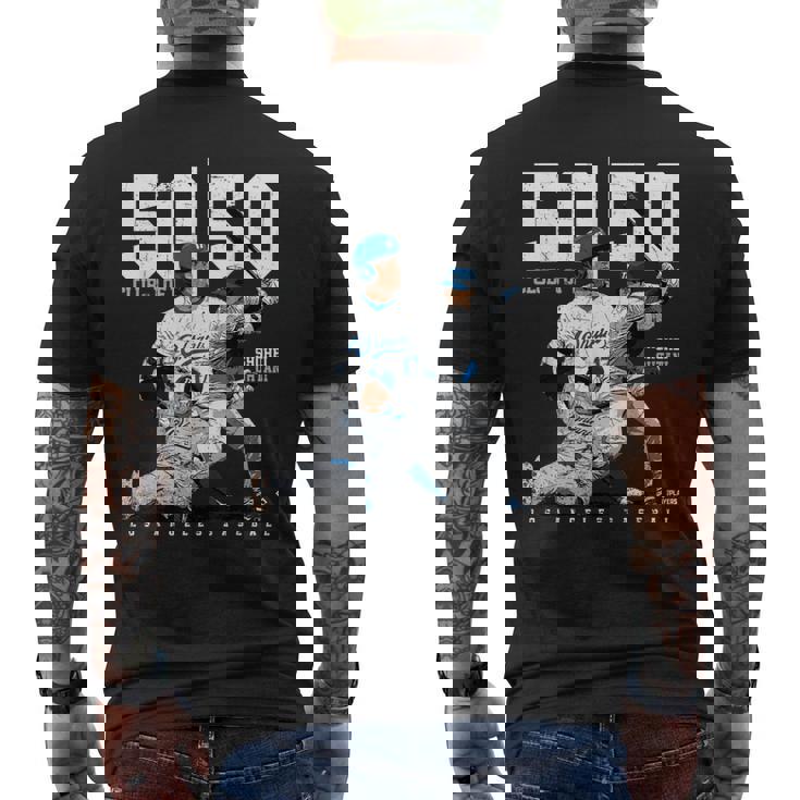 Ohtani Historic 50-50 Club Entryhohei Ohtani Mlbpa メンズTシャツ バックプリント