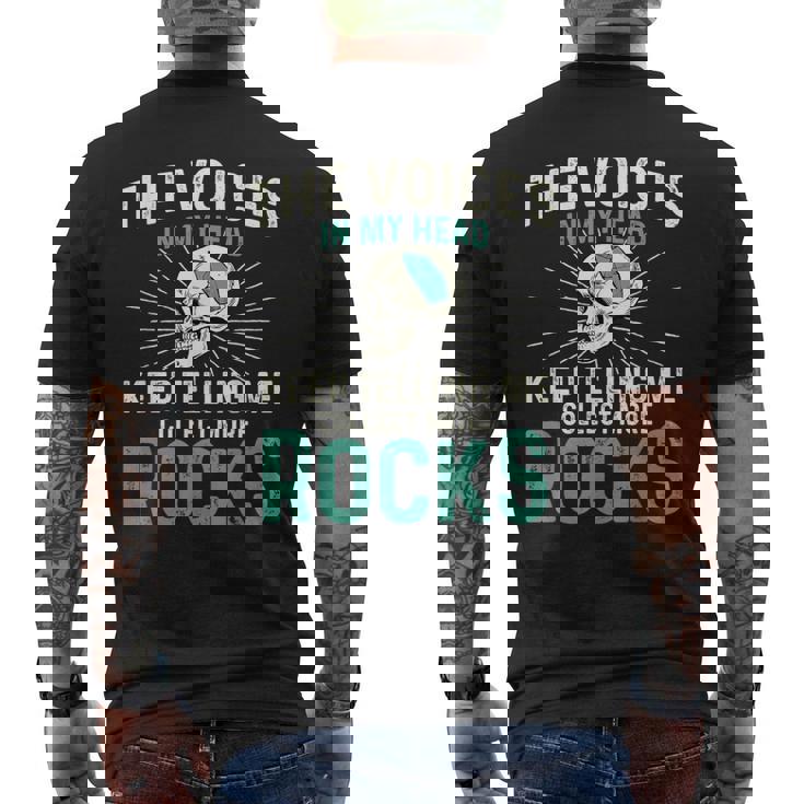 Theoices In My Head ロックコレクター ジオードハンター 地質学 メンズTシャツ バックプリント