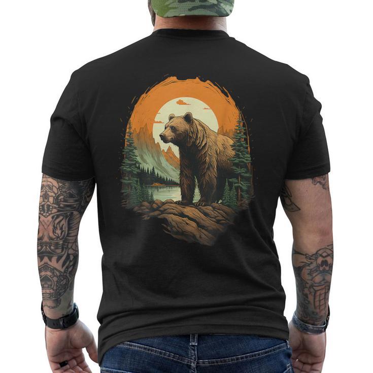 Oso Colorido Paisaje Bosqueidailvestre Animales Amantes Camiseta Hombre Estampado Espalda