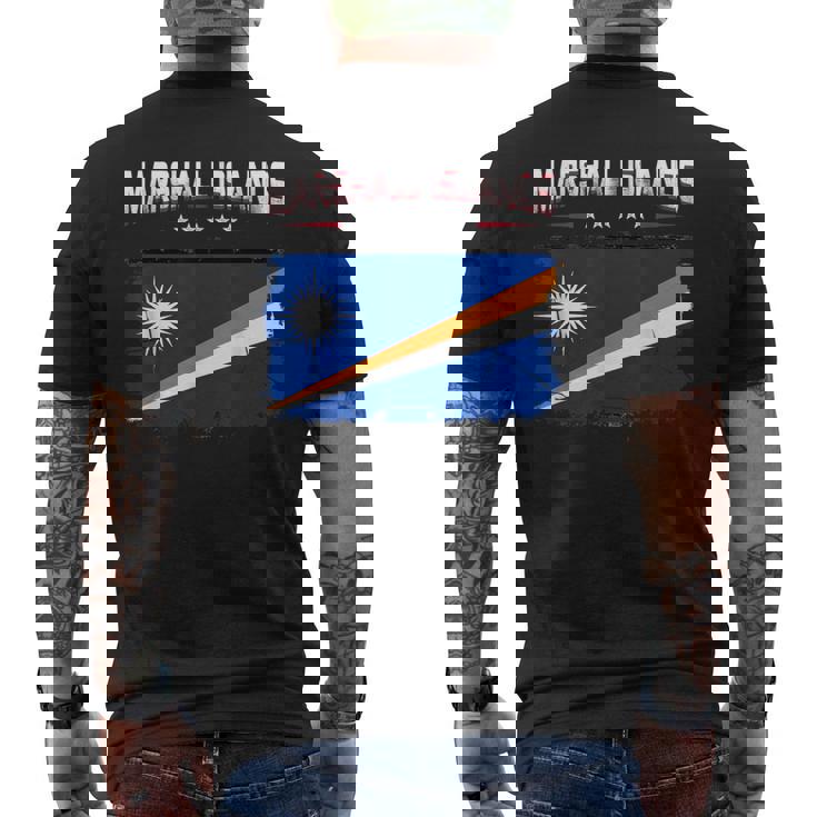 Patriotic Vintage Marshallese Flag Marshall Islands Men's Back Print T-Shirt