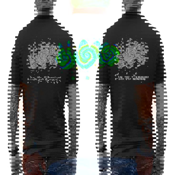 Peace Lovehenaniganst Patrick's Day Green Tie Dye メンズTシャツ バックプリント