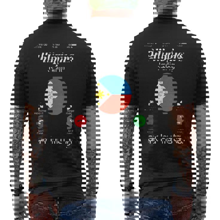 Philippines Is Calling And I Must Go フィリピン国旗シャツ メンズTシャツ バックプリント