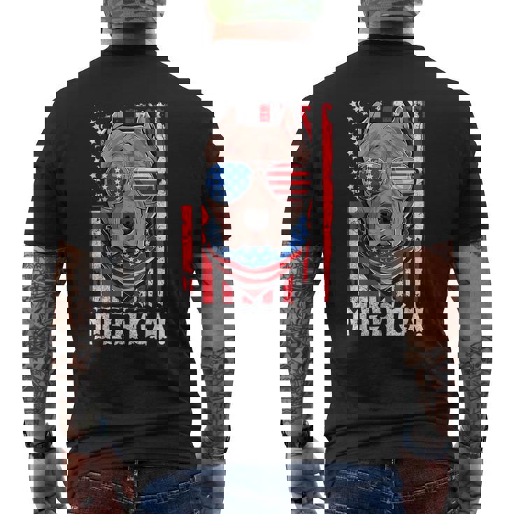 Pit-Bull Usa 愛国的な犬服 アメリカ国旗 メンズ メンズTシャツ バックプリント