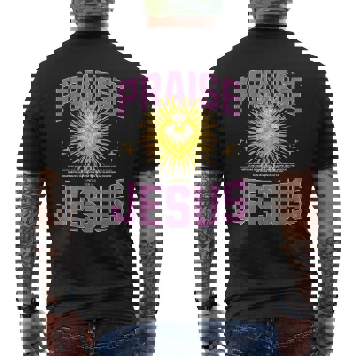 Praise Jesus Our Lord &Aviour For An Abundant New Life メンズTシャツ バックプリント