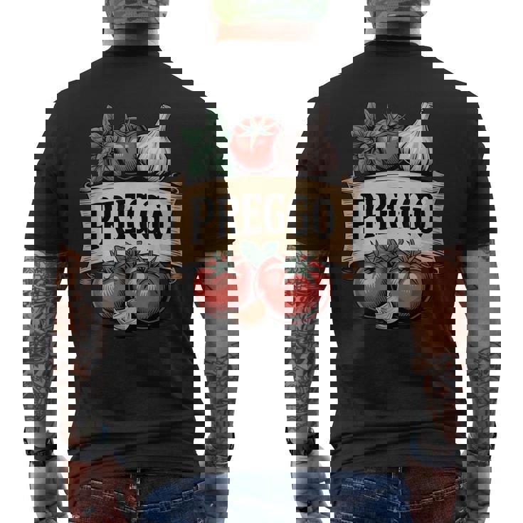 Preggo Food Lovers Italian Cuisine Mom Humor Men's Back Print T-Shirt Preggo Food Lovers Italian Cuisine Mom Humor Men's Back Print T-Shirt