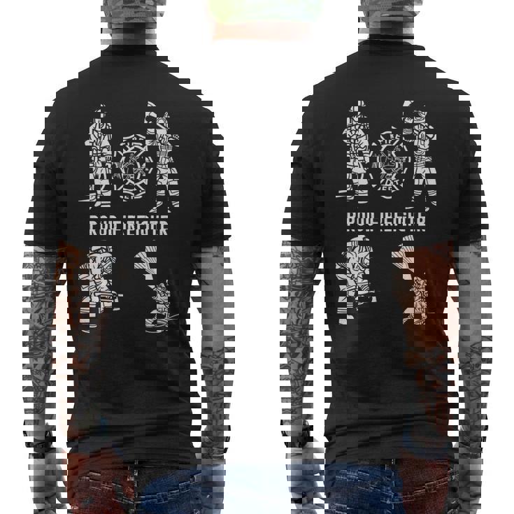 Proud 消防士 消防用品 グラフィック シンボル 消防士 長袖tシャツ メンズTシャツ バックプリント