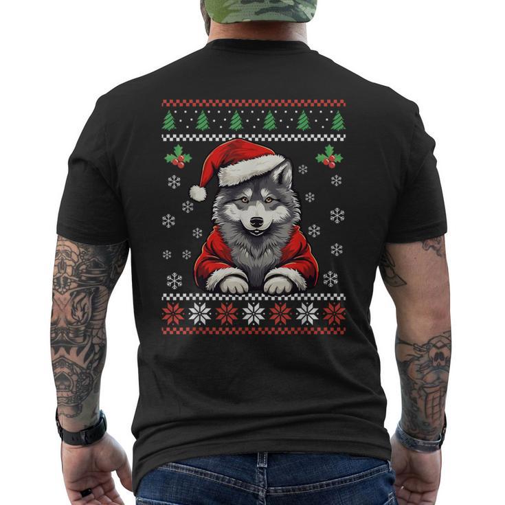 Pull De Noël Moche Loup Pour Adultes Et Enfants T-shirt imprimé au dos