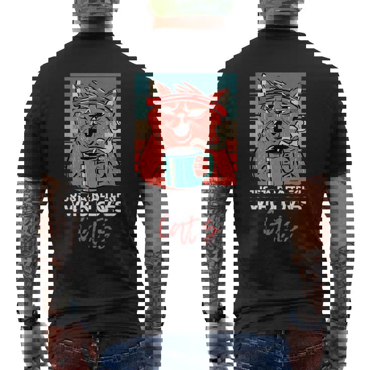 Rad Techは猫、放射線ヴィンテージ猫おもしろさんを愛しています メンズTシャツ バックプリント