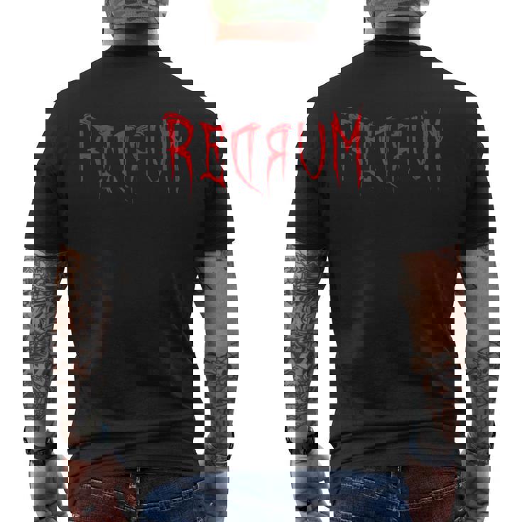 Redrum 怖い不気味な血まみれのハロウィンtシャツ2 メンズTシャツ バックプリント