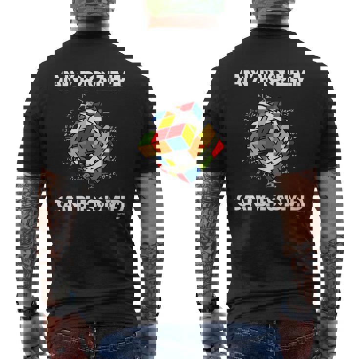 Rubik's Cube マジックキューブ レトロ ルビ ヴィンテージ オタク メンズTシャツ バックプリント