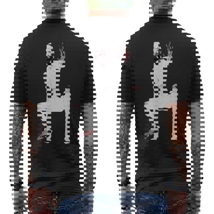 Scp 096 シャイガイ封じ込め違反怖い メンズTシャツ バックプリント