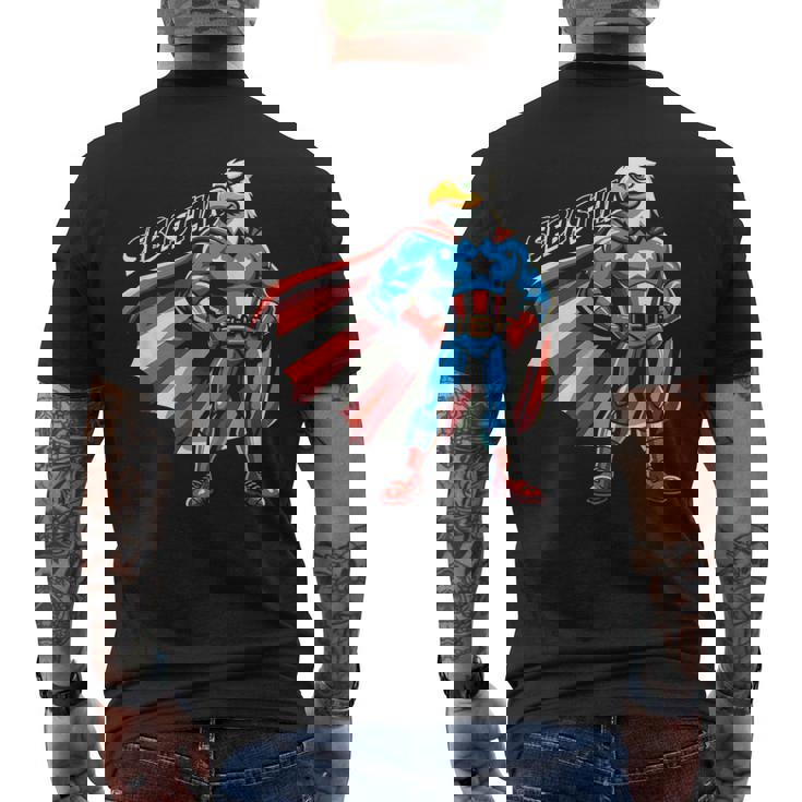 Sebastian Usa イーグル スーパーヒーロー 男の子用 名前 セバスチャン メンズTシャツ バックプリント