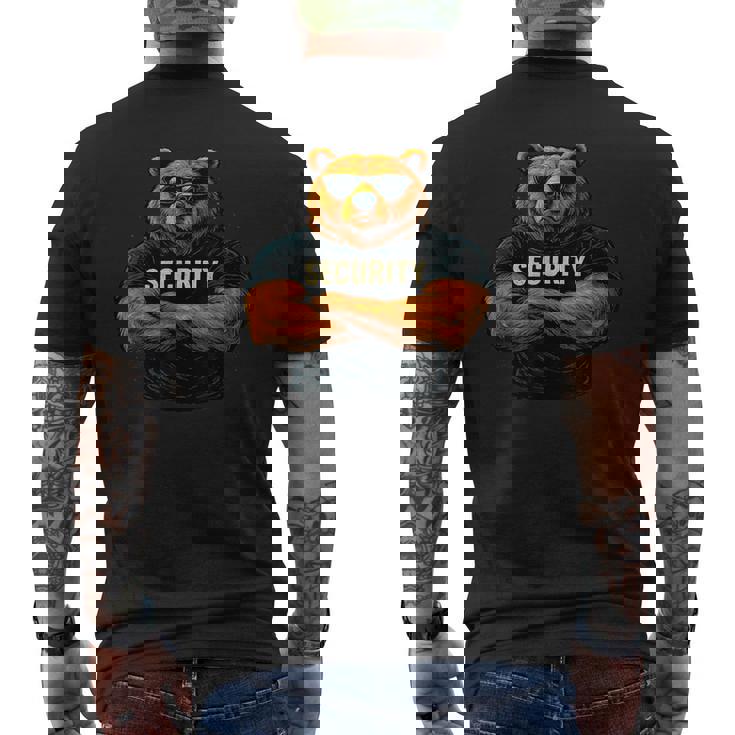 Security Buff Bear バウンサーデザイン メンズTシャツ バックプリント