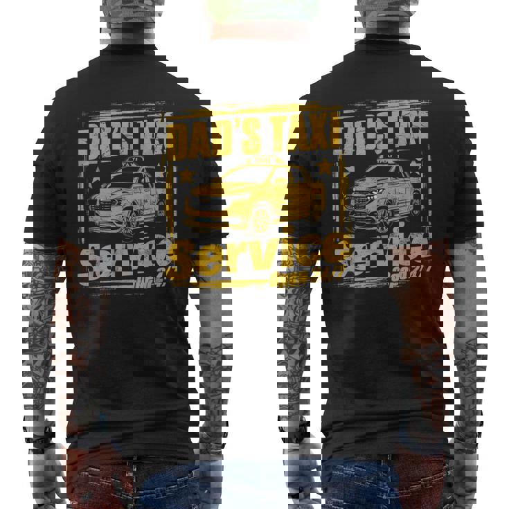 Servizio Taxi 247 Di Papà Dad Driving T-shirt da uomo con stampa posteriore