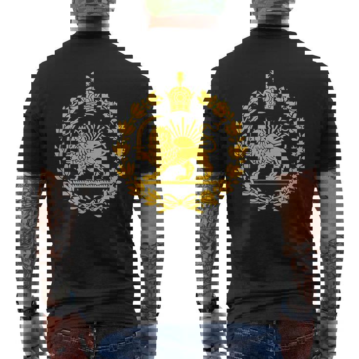Shir O Khorshid Iran Pahlavi ライオンと太陽 メンズTシャツ バックプリント