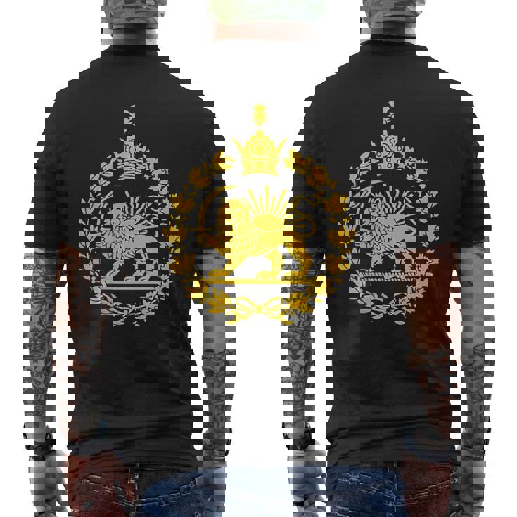 Shir O Khorshid イラン ライオン&サンエンブレム ペルシャ遺産 メンズTシャツ バックプリント