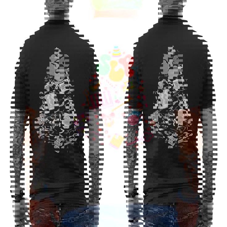 SLP Christmas Tree Speech Language Pathologist OT PT Xmas Men's Back Print T-Shirt