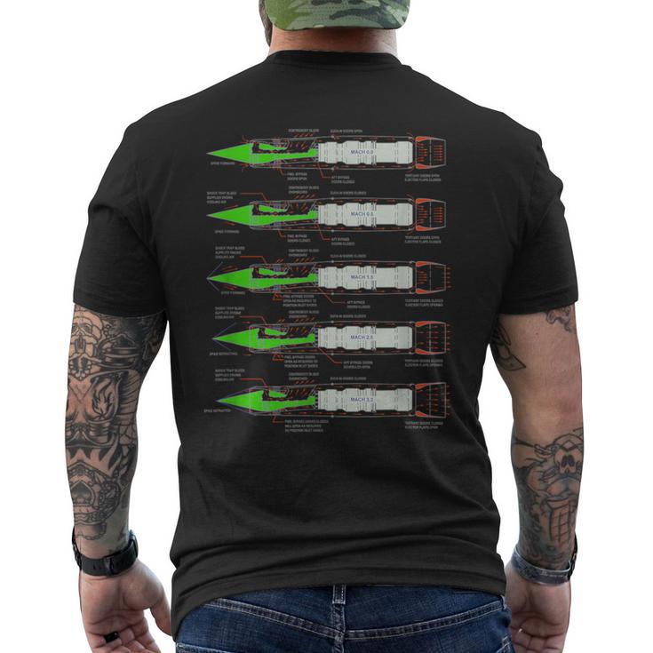 Sr-71 ハブ ブラックバード エアクラフト J58 エンジン ダイアグラム シャツ メンズTシャツ バックプリント