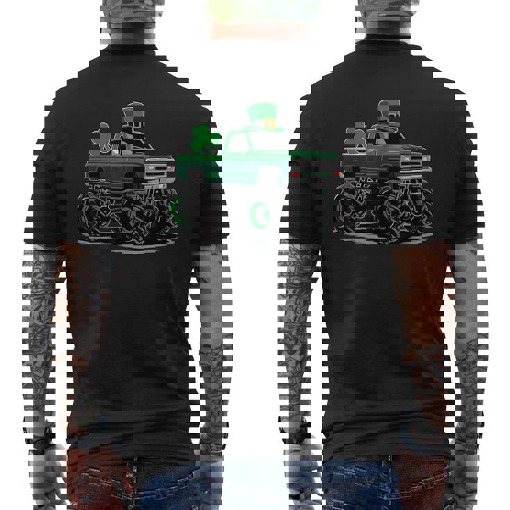 St Patrick's Day Monster Truck Men's Back Print T-Shirt