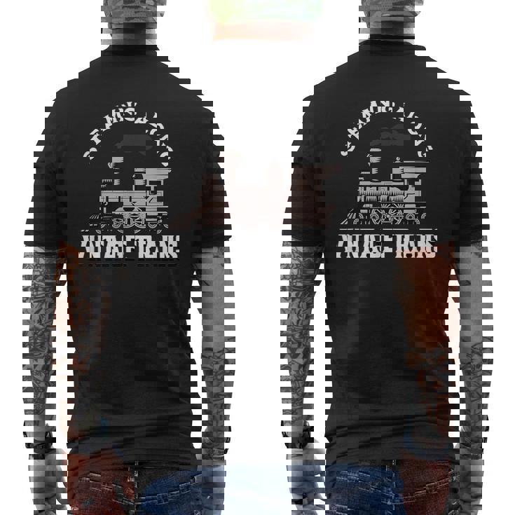 Staming Alongintage Train 機関車 メンズTシャツ バックプリント