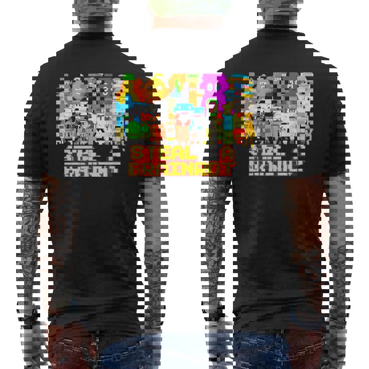Steal A Brainrot Meme ビデオゲーム キッズゲーマー メンズTシャツ バックプリント
