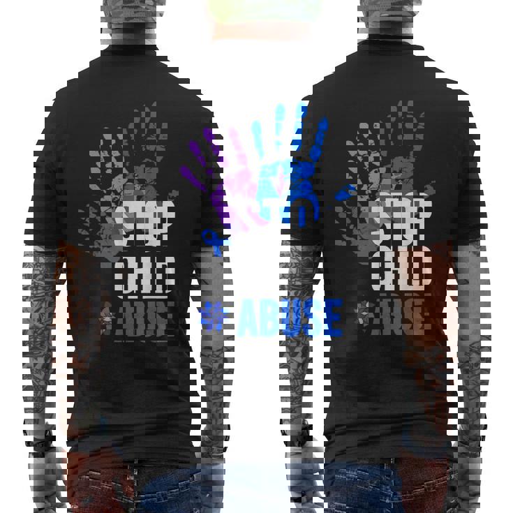 Stop Child Abuse 児童虐待をやめなさい メンズTシャツ バックプリント