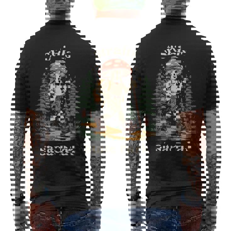 Straits State Park Michigan Hiking Mushroom Vacation Men's Back Print T-Shirt