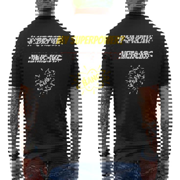 My Superpower Inventing Words Comic Style Superpower Men's Back Print T-Shirt