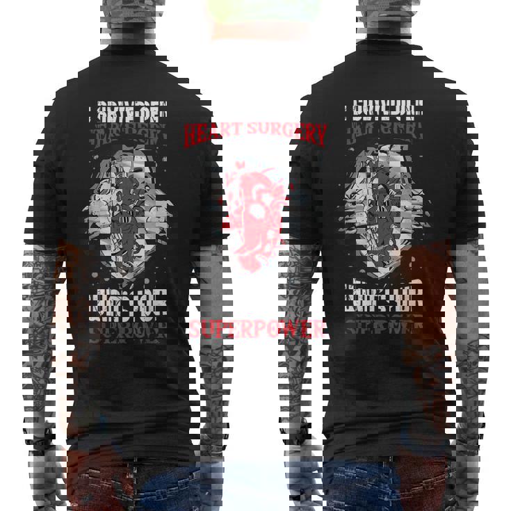 I Survived Open Heart Surgery What's Your Superpower Men's T-shirt Back Print