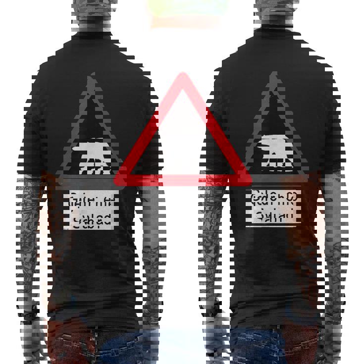 Svalbard ホッキョクグマ サイン メンズTシャツ バックプリント