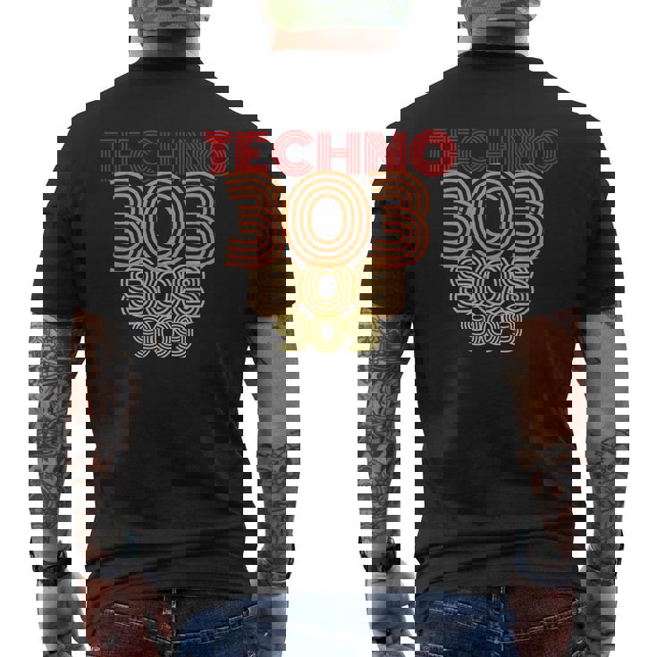 Synthesizer Techno 303 808 909 For Fans Of Analogueounds メンズTシャツ バックプリント