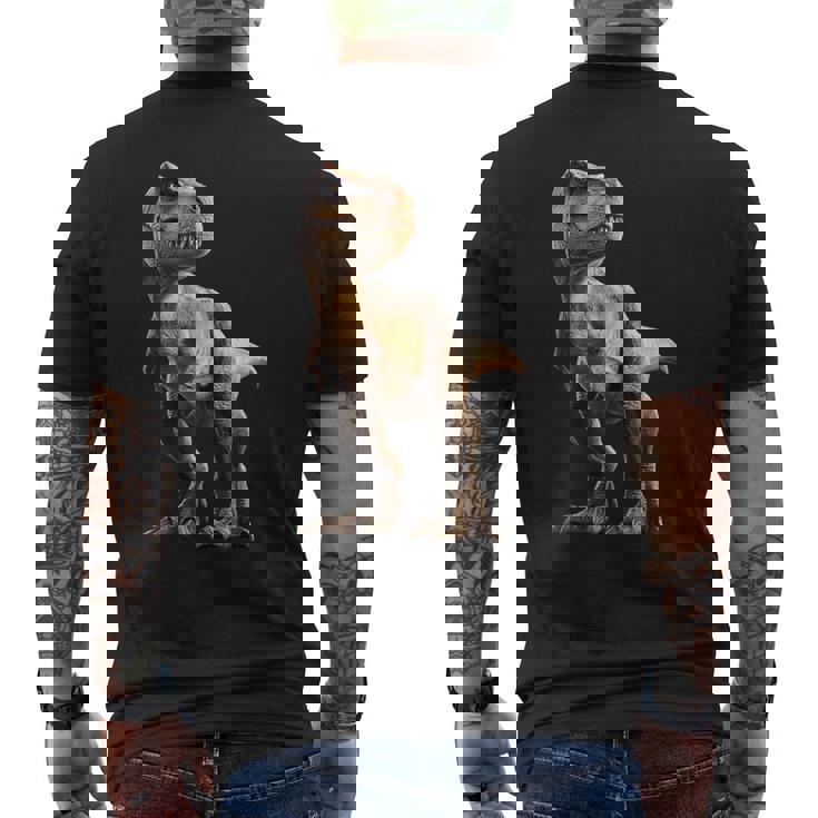 T-レックス ティラノサウルス・レックス 恐竜 恐竜大好き ディノ メンズTシャツ バックプリント