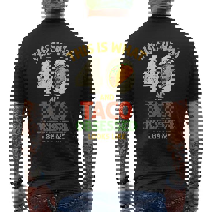 Taco Lover 40th Birthday 40 Years Old Mexican Food Tank Top Men's Back Print T-Shirt