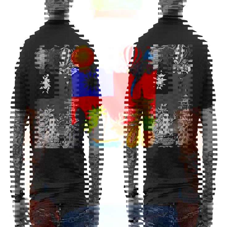 Taiwan Flag Taiwanese Roots Taiwan Heritage Proud Taiwanese Men's Back Print T-Shirt