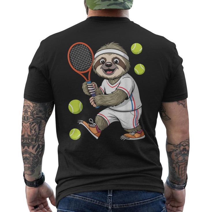 Tennis Faultier Lustig Geschenkpruch T-Shirt mit Rückendruck