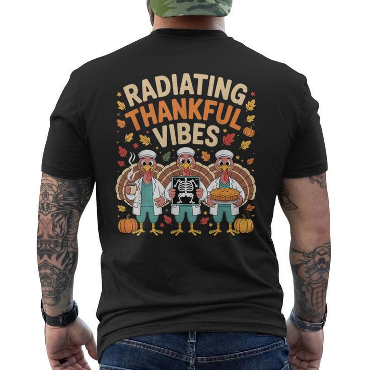 Thanksgiving Radiating Thankful Vibes X-Ray Radiology Tech Men's T-shirt Back Print