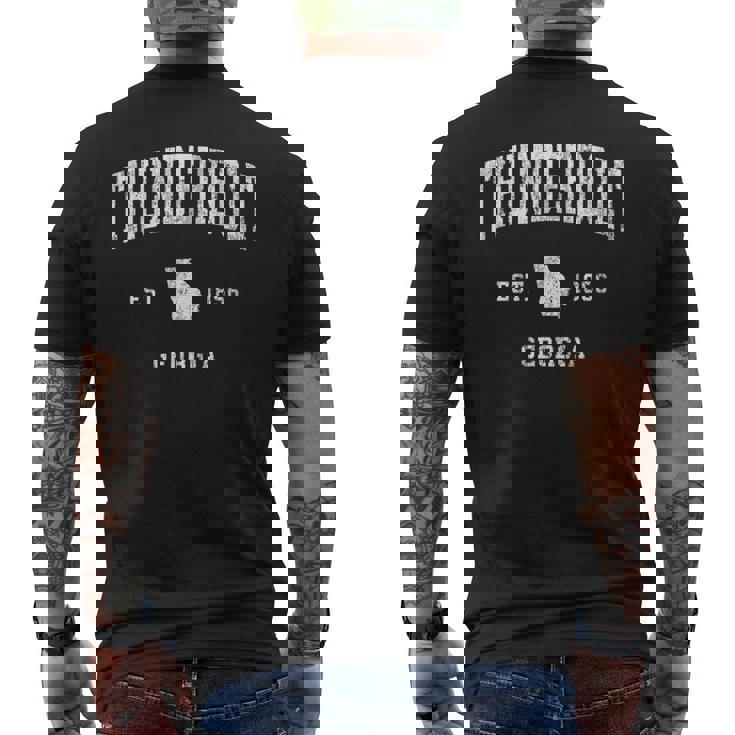 Thunderbolt Georgia Ga ヴィンテージ アスレチック スポーツデザイン メンズTシャツ バックプリント
